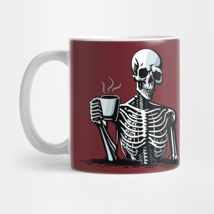 Skeleton Drinking Coffee Mug